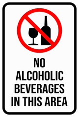 no alcoholic beverages in this area