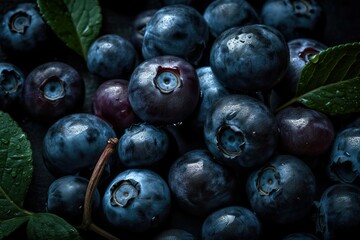 Summertime Blueberry Bounty: A Pile of Hand-Picked Blueberries (Ai generated)