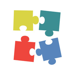 Colored puzzle piece. Puzzle icon. Vector. Isolated.