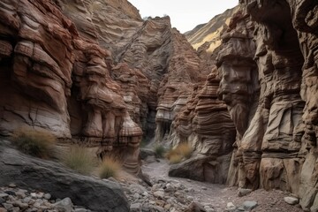 Canyon Adventure: Captivating Textured Rock Formation (Ai generated)