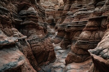 Rocky Wonder: Textured Formation in a Beautiful Canyon (Ai generated)