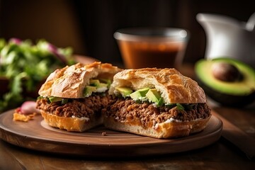 Torta de Suadero. Torta in Mexico (Ai generated)