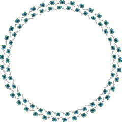 Obraz premium Beautiful round pattern with small flowers. Vector file for designs.