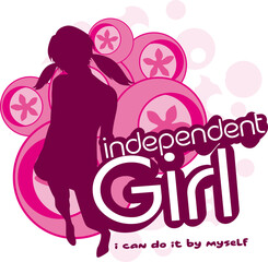Independent Girl Vintage T-shirt Design