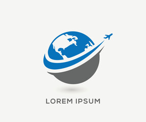 Global  travel logo design template illustration