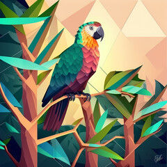 Parrot Painting. Generative AI