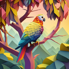 Parrot Painting. Generative AI