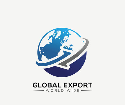 Global Export Import logo design template illustration