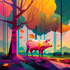 Pig Painting. Generative AI