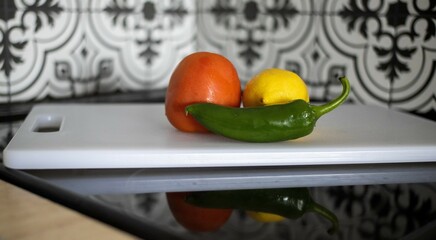 Vegetables on cutting board