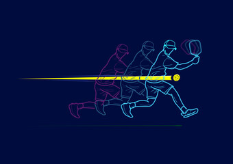 Premium Illustration of pickleball player moving best for your digital graphic and print	
