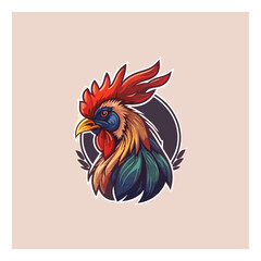 rooster vector logo, eps.  10 editables
