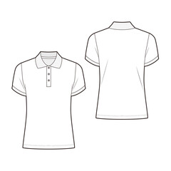 Short sleeve polo shirt fashion vector sketch, Apparel template - Illustrator CC