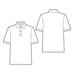 Men's polo shirt fashion vector sketch, Apparel template - Illustrator CC
