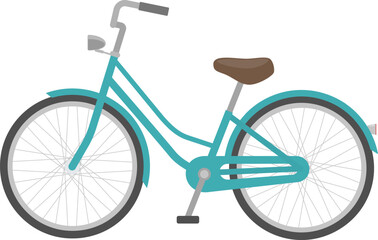 シンプルなグリーンの自転車_ベクターイラスト