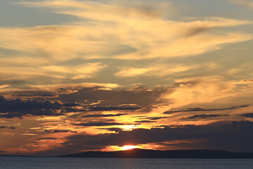 background sun at sunset landscape orange sky evening