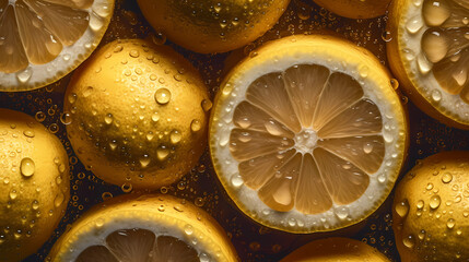 Water Droplets on Luscious Fruits. A Stunning Display of Natural Beauty Created with Generative AI