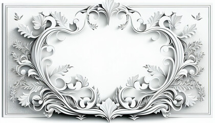 Fototapeta premium White Background with Bordered Design, bordered, design. Generative AI