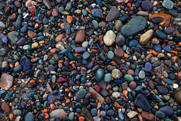transparent water stones on the bottom multicolor abstract pattern
