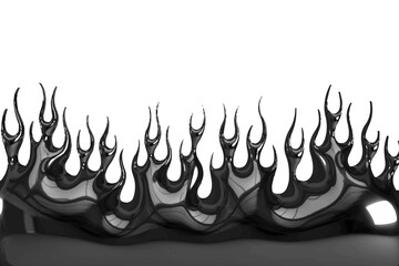3D Fire Flames dark illustration vector
