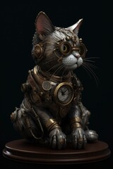 steampunk cat, 3d render, octane render, Generate Ai