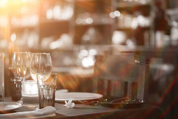 table setting in the restaurant for the cafe interior menu