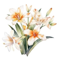 Fototapeta na wymiar free rolyal sterlitzia flowers water color, pastel ,white background , generat ai