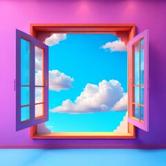 frame with clouds and stars