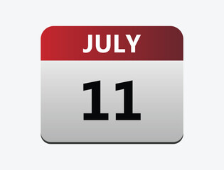 July 11th calendar icon vector. Concept of schedule. business and tasks. vector illustrator.