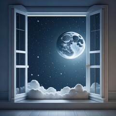 frame with clouds and stars