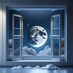 frame with clouds and stars