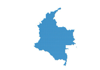 Fototapeta premium An abstract representation of Colombia, vector Colombia map made using a mosaic of blue dots with shadows. Illlustration suitable for digital editing and large size prints. 