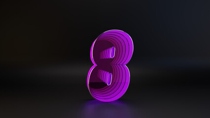 Fototapeta premium GLOWING PURPLE NUMBERS ON BLACK