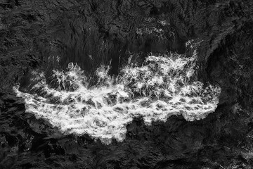 sea waves foam drone view abstract background ocean top