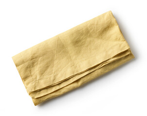 Fototapeta na wymiar yellow folded cotton napkin