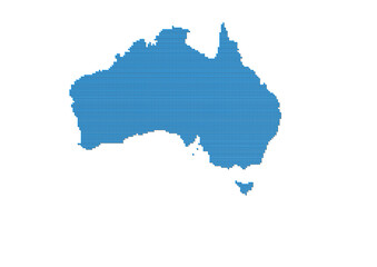 Fototapeta premium An abstract representation of Australia, vector Australia map made using a mosaic of blue dots with shadows. Illlustration suitable for digital editing and large size prints. 