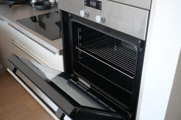 open electric oven at home