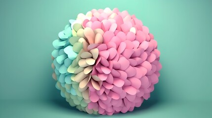 Flowers. Soft Pop Texture created with Generative AI