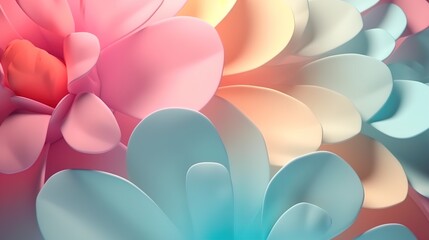 Flowers. Soft Pop Texture created with Generative AI