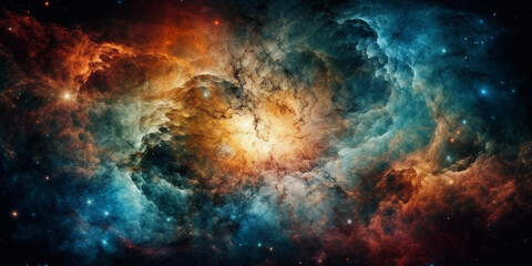 Fototapeta na wymiar Coloreful space nebula