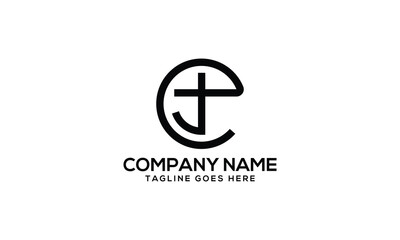 Modern initial letter ej, ej overlapping abstract design, monogram logo, black color on white background