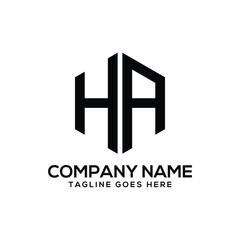HA abstract vector logo design template