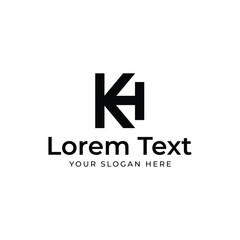 KH or HK letter mark abstract vector logo design template - Icon design