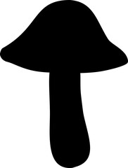 Black Mushroom Silhouette Icon