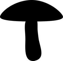 Black Mushroom Silhouette Icon