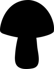 Black Mushroom Silhouette Icon