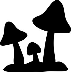 Black Mushroom Silhouette Icon