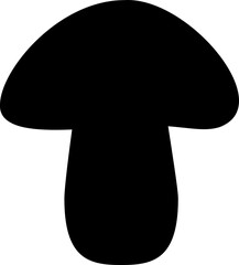 Black Mushroom Silhouette Icon