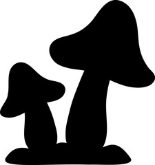 Black Mushroom Silhouette Icon
