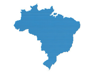 An abstract representation of Brazil, vector Brazil map made using a mosaic of blue dots with shadows. Illlustration suitable for digital editing and large size prints. 